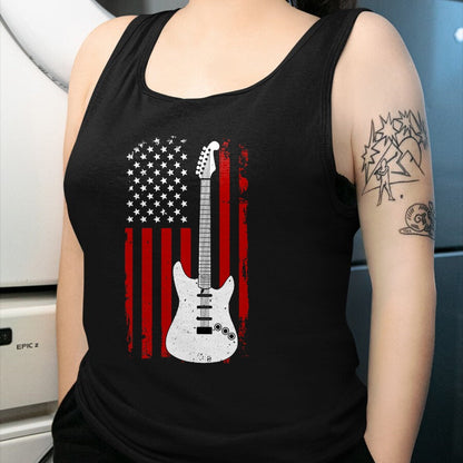 Guitar Lover Shirt, Funny Guitar UnisexT-Shirt/Hoodie/Sweatshirt HLT00 - Guitar American US Flag Music Player Electric Guitarist Gift T-Shirt