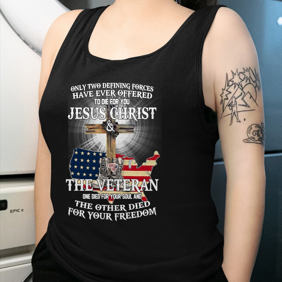 Best Thanksgiving Family Shirt , Funny Thanksgiving UnisexT-Shirt/Hoodie/Sweatshirt HLT00 - Jesus And Veteran, Died For Your Soul And Your Freedom T-Shirt