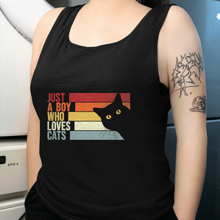 Cat Love Shirt, Funny Cat Lover Gift UnisexT-Shirt/Hoodie/Sweatshirt HLT00 - Just A Boy Who Loves Cats. Funny Cats Lover T-Shirt (2)