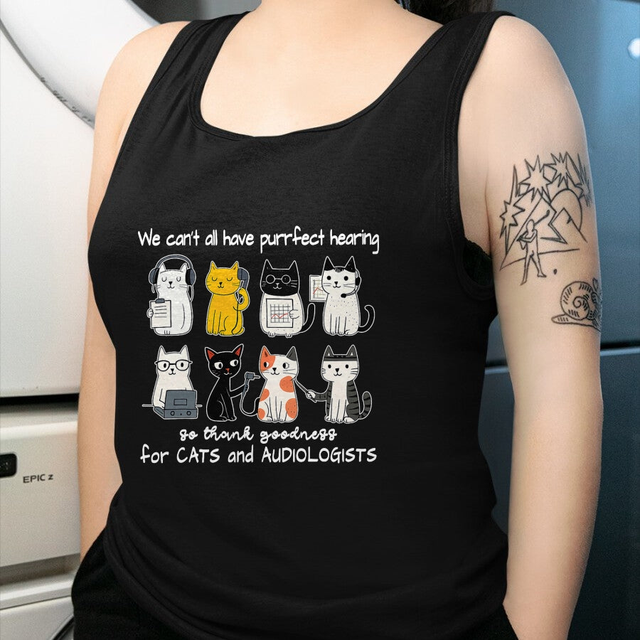 Best Doctor Shirt, Funny Doctor UnisexT-Shirt/Hoodie/Sweatshirt HLT00 - Cute Cat Audiology Ear Dr Audiologist Vestibular Therapist T-Shirt