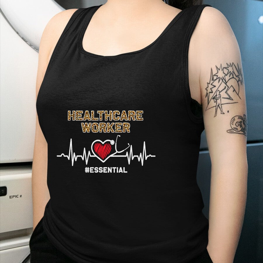 Best Doctor Shirt, Funny Doctor UnisexT-Shirt/Hoodie/Sweatshirt HLT00 - Healthcare Worker Essential Heartbeat Nursing Leopard T-Shirt