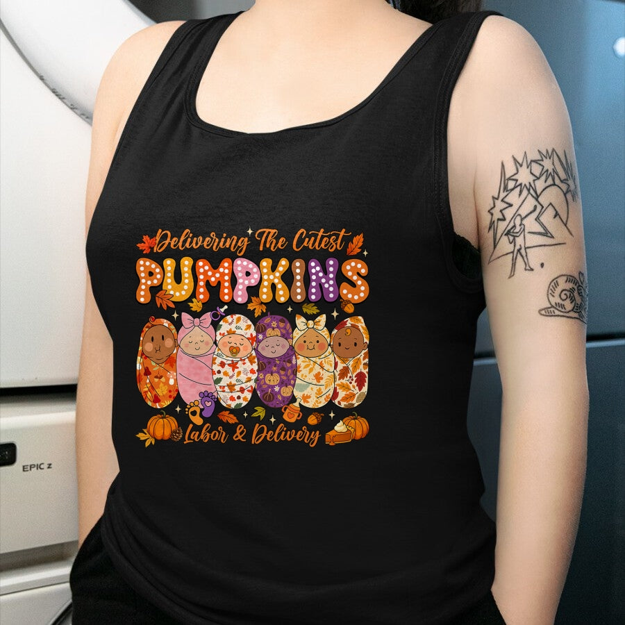 Best Doctor Shirt, Funny Doctor UnisexT-Shirt/Hoodie/Sweatshirt HLT00 - Delivering The Cutest Pumpkins Labor and Delivery Nurse Fall T-Shirt