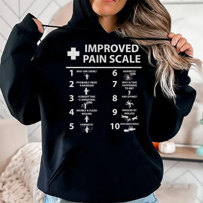 Best Doctor Shirt, Funny Doctor UnisexT-Shirt/Hoodie/Sweatshirt HLT00 - Improved Pain Scale Healthcare Nurse Pain Level Chart Doctor T-Shirt, Men, Black, 3X-Large