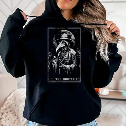 Best Doctor Shirt, Funny Doctor UnisexT-Shirt/Hoodie/Sweatshirt HLT00 - Plague Doctor Tarot Card Shirt Horror Death Occult Satanic T-Shirt