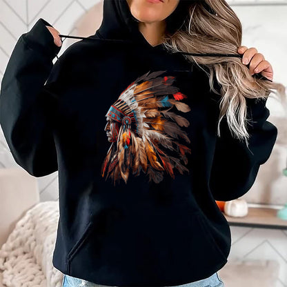 Native American T-Shirts, Vintage Native American Unisex T-Shirt/Hoodie/Sweatshirt HLT00 - Native American Indian Headdress Graphic Tees Men Women