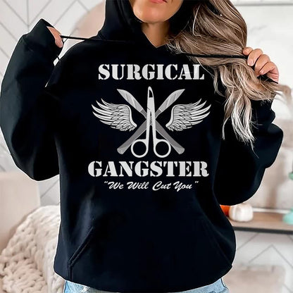 Best Doctor Shirt, Funny Doctor UnisexT-Shirt/Hoodie/Sweatshirt HLT00 - Surgical Gangster - Scrub Tech - Surgery T-Shirt, Men, Black, Large