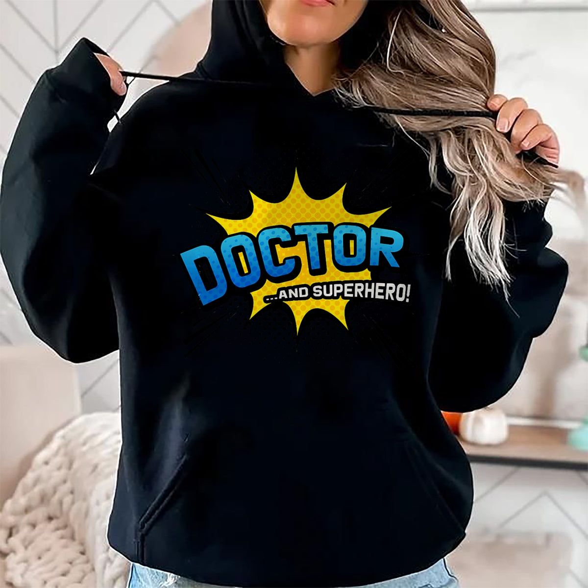 Best Doctor Shirt, Funny Doctor UnisexT-Shirt/Hoodie/Sweatshirt HLT00 - Doctor & Superhero - Comic Book Style T-Shirt