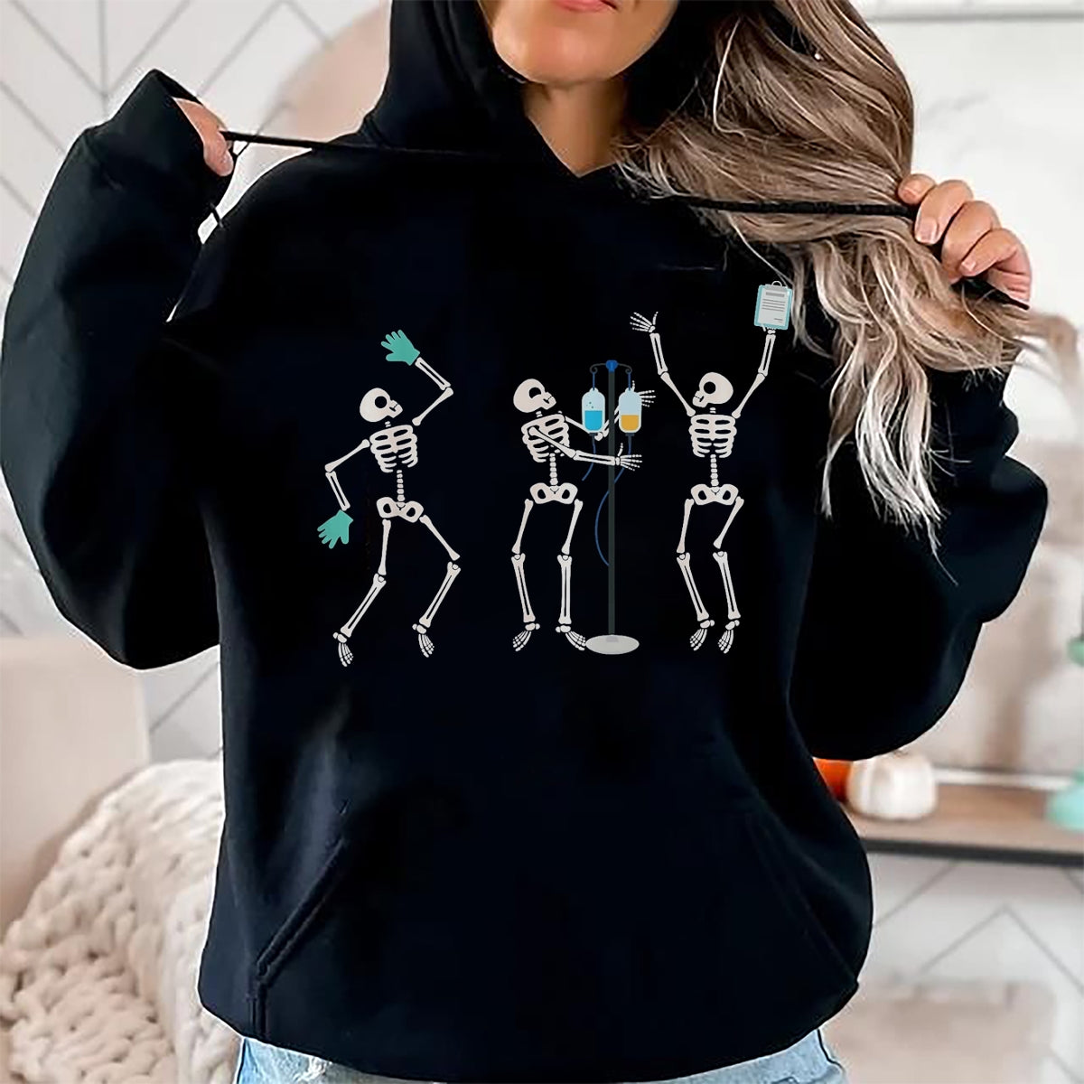 Best Doctor Shirt, Funny Doctor UnisexT-Shirt/Hoodie/Sweatshirt HLT00 - Medical Skeleton Dance Funny Healthcare Halloween Doctor Tee T-Shirt, Women, Black, X-Large