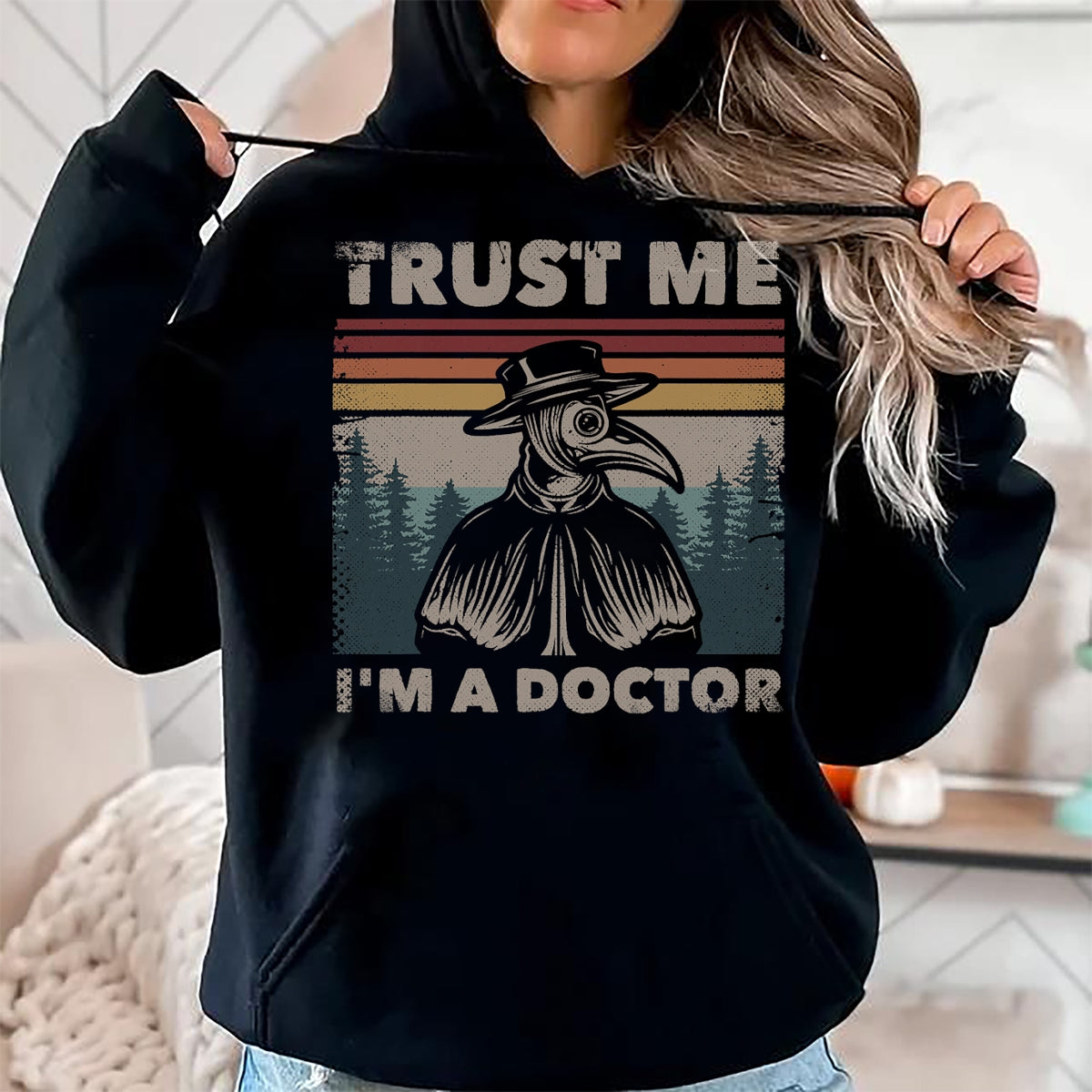 Best Doctor Shirt, Funny Doctor UnisexT-Shirt/Hoodie/Sweatshirt HLT00 - Trust Me I'm A Doctor Plague Doctor Face Mask Physician T-Shirt