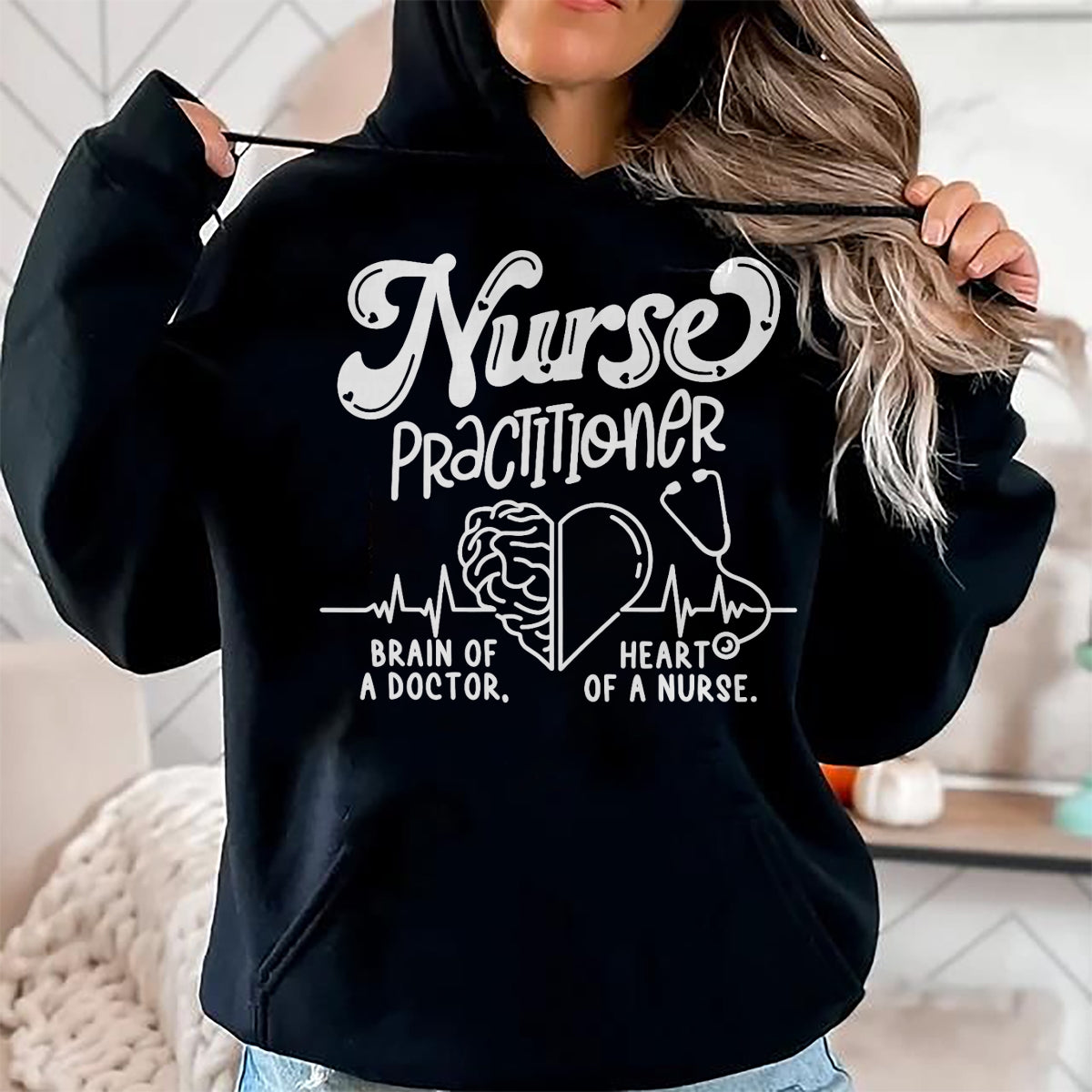 Best Doctor Shirt, Funny Doctor UnisexT-Shirt/Hoodie/Sweatshirt HLT00 - Nurse Practitioner Brain of A Doctor Heart of A Nurse T-Shirt