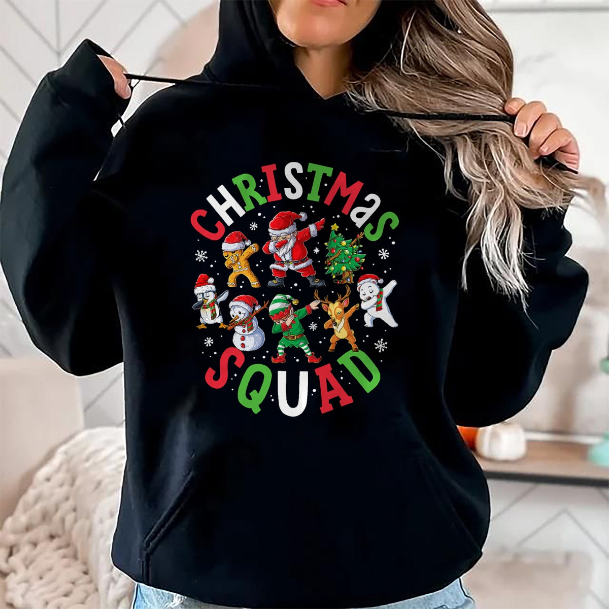 Christmas Squad Santa Dabbing Elf Family Matching Pajamas T-Shirt - Christmas Unisex T-Shirt/Hoodie/Sweatshirt - TRNN00
