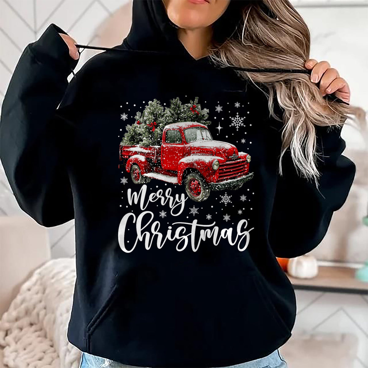 Merry Christmas Red Truck Family Matching Christmas Pajama T-Shirt - Christmas Unisex T-Shirt/Hoodie/Sweatshirt - TRNN00