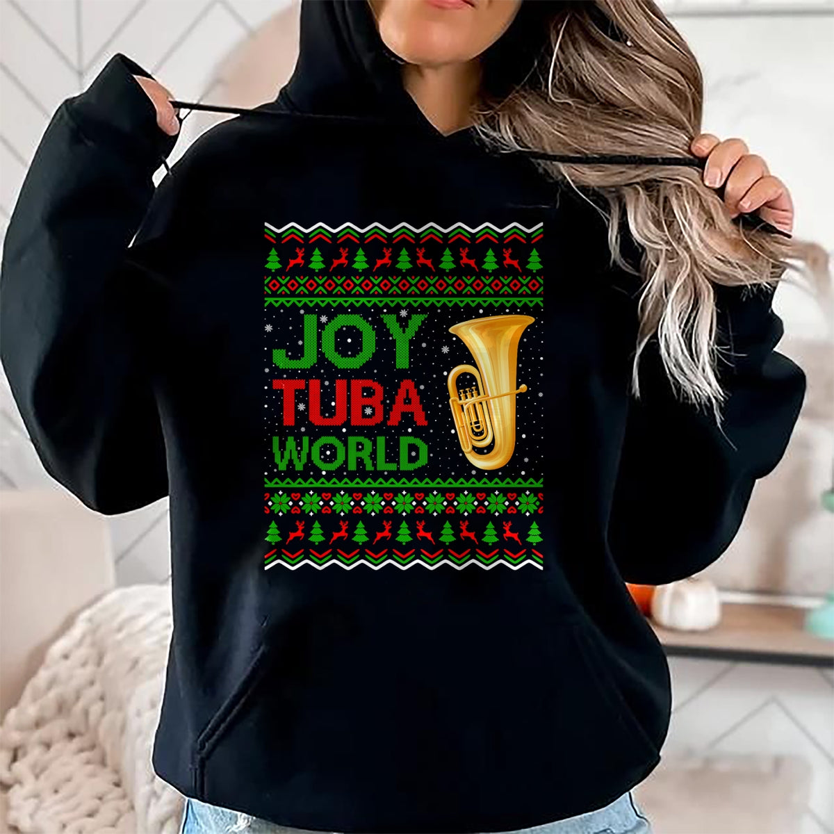 Joy Tuba World Music Lover Xmas Gift Ugly Tuba Christmas T-Shirt - Christmas Unisex T-Shirt/Hoodie/Sweatshirt - TRNN00