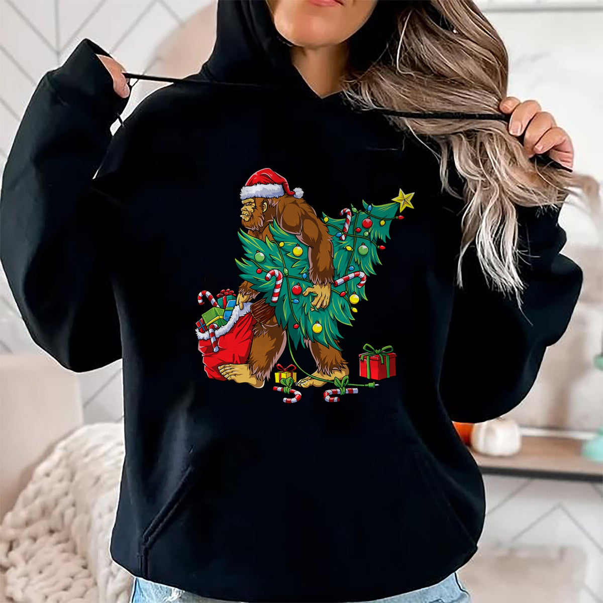 Most Wonderful Christmas Co Bigfoot Christmas Tree Lights Xmas Boys Men Sasquax T-Shirt - Christmas Unisex T-Shirt/Hoodie/Sweatshirt - TRNN00