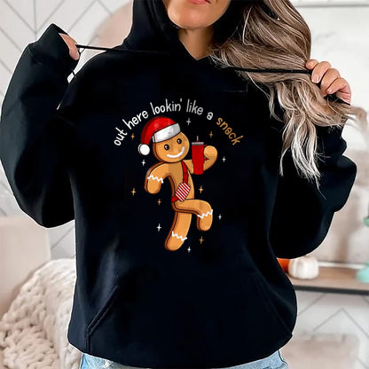 Christmas Shirts for Family, Funny christmas shirts, Christmas Unisex T-Shirt/Hoodie/Sweatshirt HLT00 - Out Here Looking Like A Snack Funny BouJee Xmas Gingerbread T-Shirt