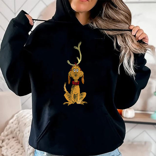 Dr. Seuss mens Classic Dr Seuss Reindeer Max T shirt, Black, Small US - Christmas Unisex T-Shirt/Hoodie/Sweatshirt - TRNN00