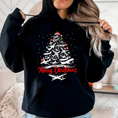 Christmas Shirts for Family, Funny christmas shirts, Christmas Unisex T-Shirt/Hoodie/Sweatshirt HLT00 - Airplane Christmas Tree tshirts T-Shirt