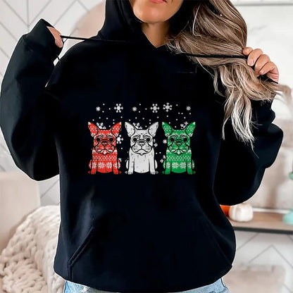 Christmas Shirts for Family, Funny christmas shirts, Christmas Unisex T-Shirt/Hoodie/Sweatshirt HLT00 - Christmas French Bulldogs Xmas Frenchie Dog Men Women Kids T-Shirt