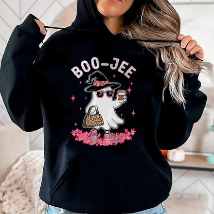 Hallowen Shirts for Family, Funny hallowen shirts, Hallowen Unisex T-Shirt/Hoodie/Sweatshirt HLT00 - Cute Boo Jee Ghost Halloween Leopard Ghost Coffee Womens T-Shirt