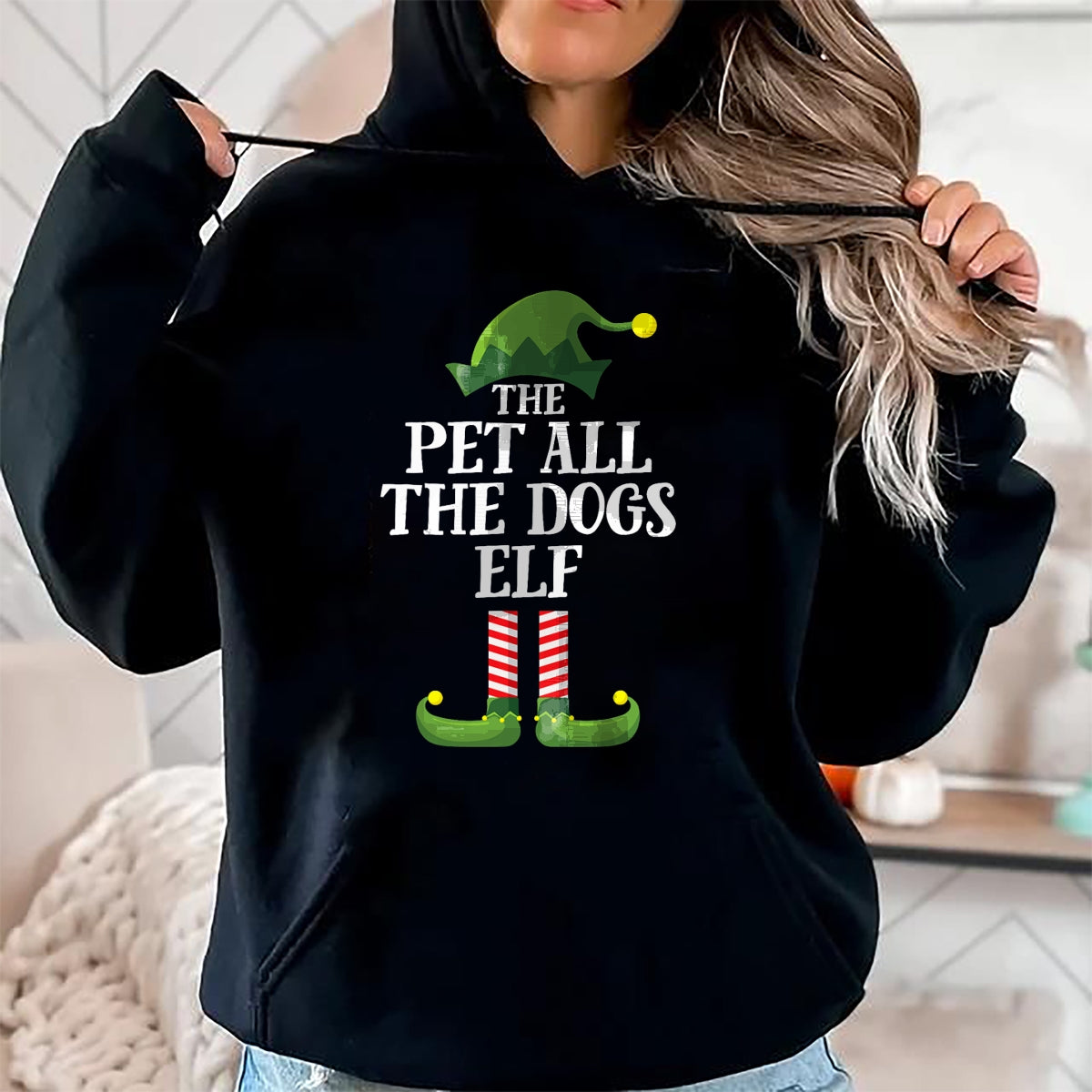 Christmas Shirts for Family, Funny christmas shirts, Christmas Unisex T-Shirt/Hoodie/Sweatshirt HLT00 - Pet All The Dogs Elf Matching Family Group Christmas Pajama T-Shirt