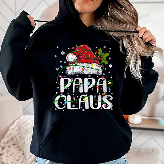Papa Claus Christmas Lights Pajama Family Matching T-Shirt - Christmas Unisex T-Shirt/Hoodie/Sweatshirt - TRNN00