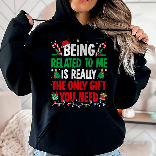Being Related To Me Funny Christmas Family Xmas Pajamas T-Shirt  - Christmas Unisex T-Shirt/Hoodie/Sweatshirt - TRNN00