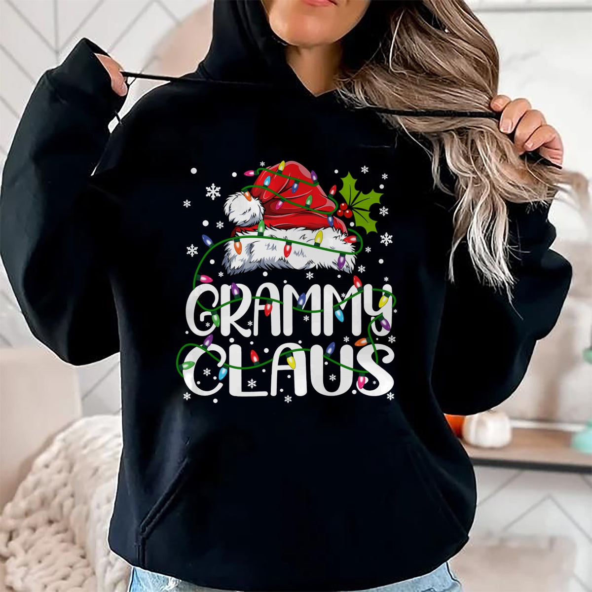 Christmas Shirts for Family, Funny christmas shirts, Christmas Unisex T-Shirt/Hoodie/Sweatshirt HLT00 - Grammy Claus Shirt Christmas Lights Pajama Family Matching Long Sleeve T-Shirt