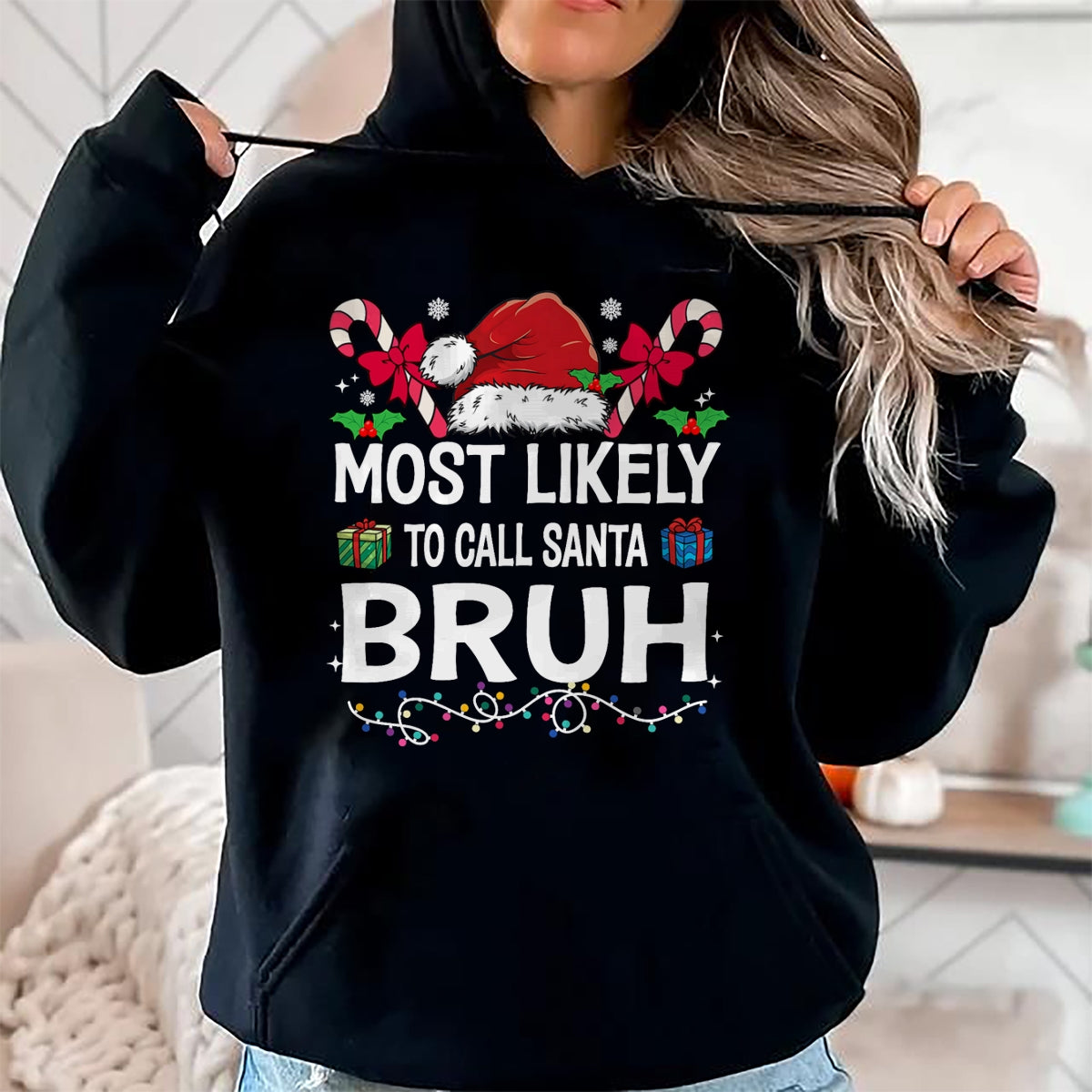 Christmas Shirts for Family, Funny christmas shirts, Christmas Unisex T-Shirt/Hoodie/Sweatshirt HLT00 - Most Likely To Call Santa Bruh Christmas Family Matching T-Shirt