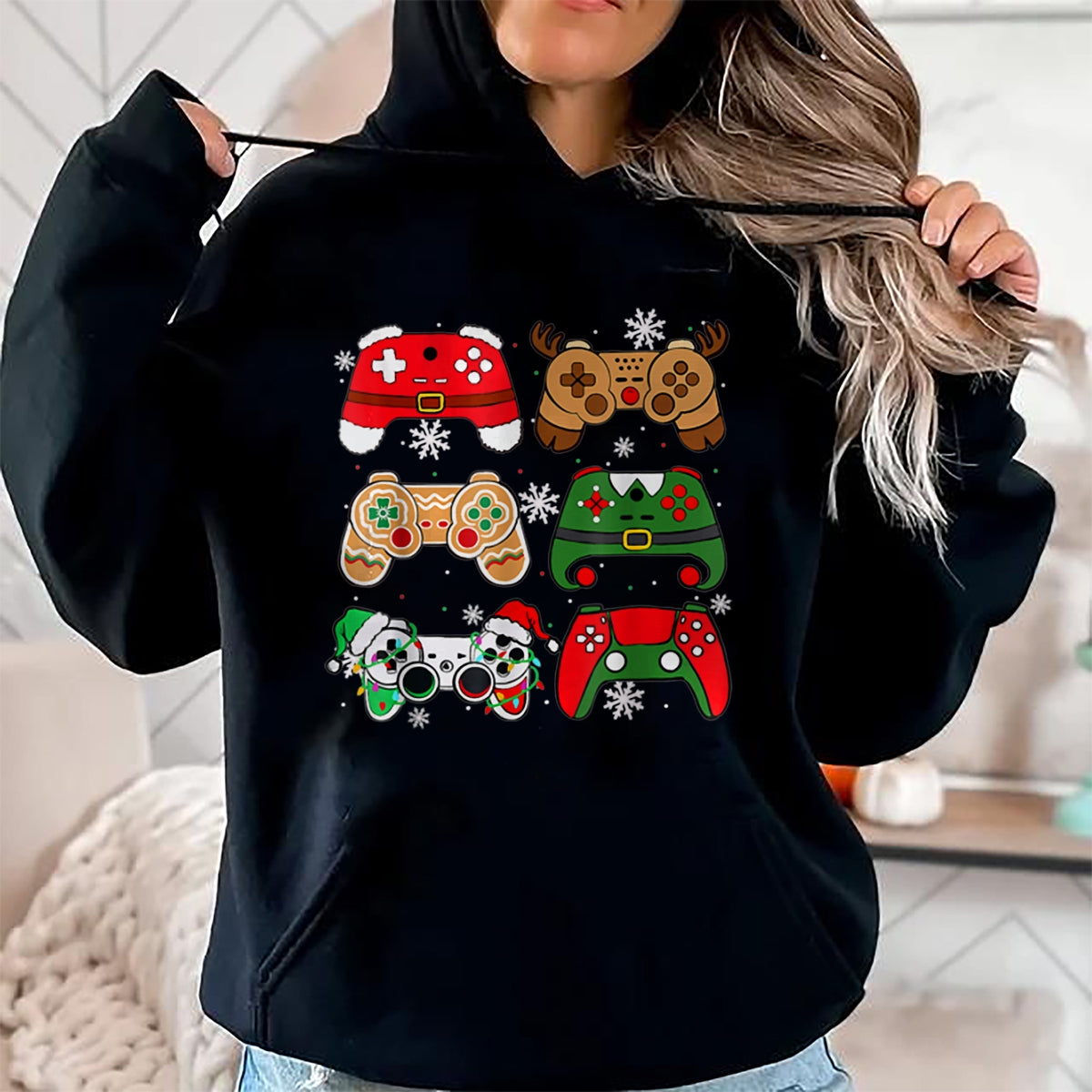 Christmas Shirts for Family, Funny christmas shirts, Christmas Unisex T-Shirt/Hoodie/Sweatshirt HLT00 - Boys Christmas Shirt Santa Elf Gaming Controllers Gamer Xmas T-Shirt