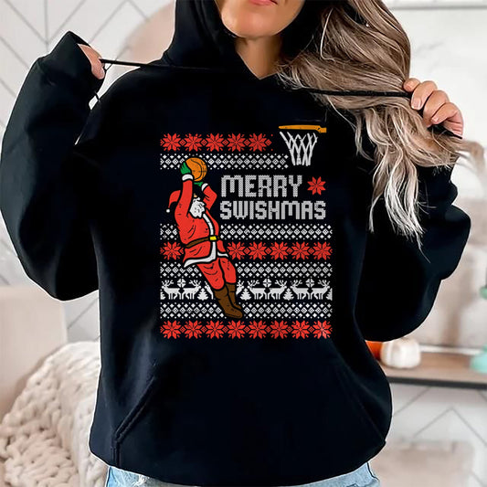 Merry Swishmas Basketball Ugly Christmas Xmas Men Boys Kids T-Shirt - Christmas Unisex T-Shirt/Hoodie/Sweatshirt - TRNN00