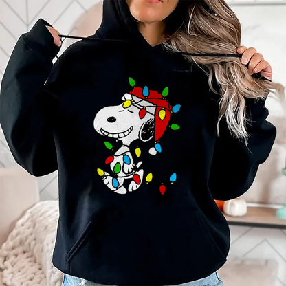 Christmas Shirts for Family, Funny christmas shirts, Christmas Unisex T-Shirt/Hoodie/Sweatshirt HLT00 - Peanuts - Christmas Snoopy X-Mas Lights Long Sleeve T-Shirt