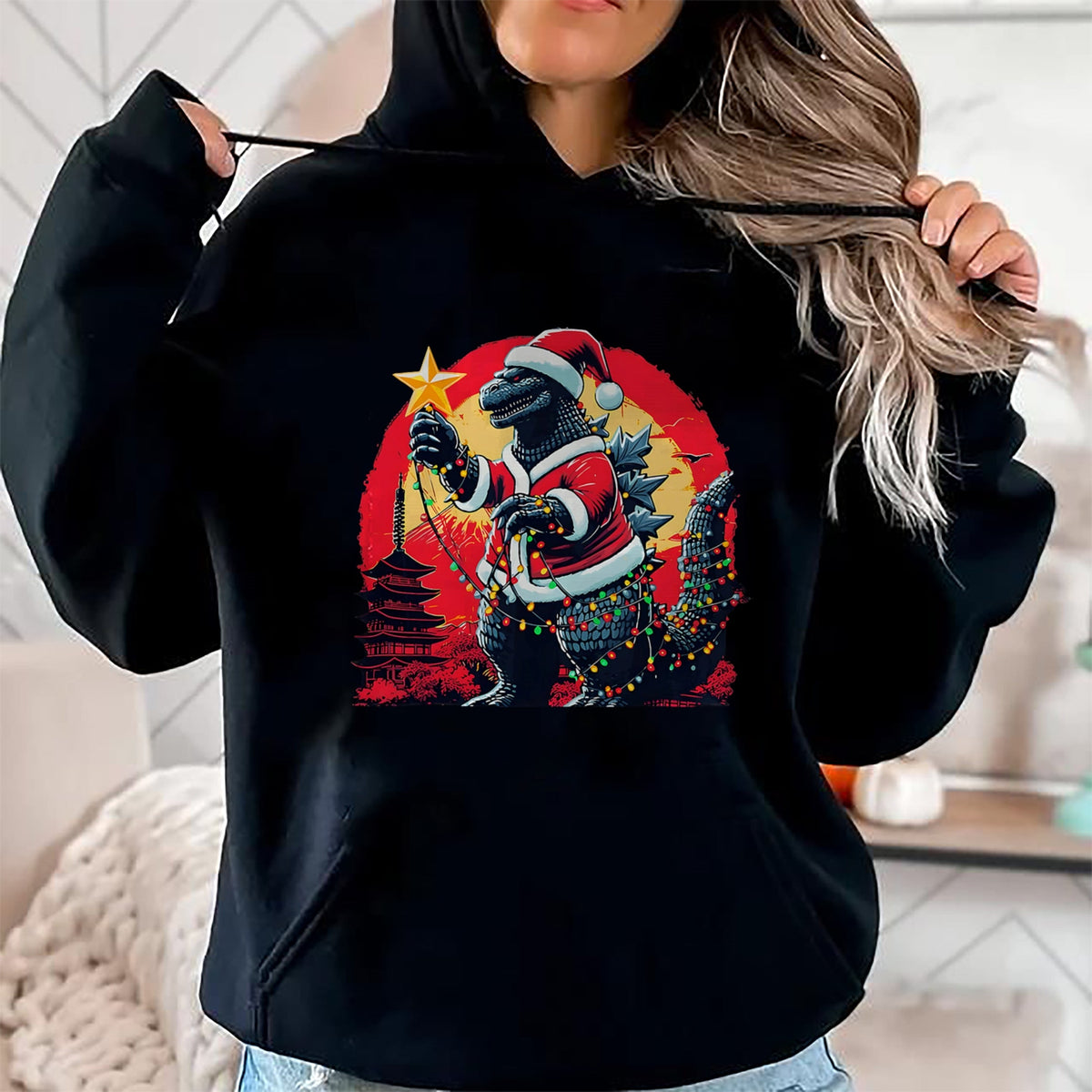 Xmas Christmas Santazilla Funny Holiday Monster Dinosaur T-Shirt - Christmas Unisex T-Shirt/Hoodie/Sweatshirt - TRNN00