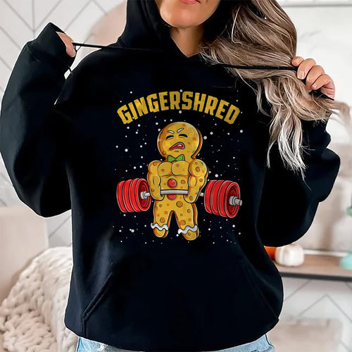 Gingershred Funny Gingerbread Man Gym Bodybuilding Christmas T-Shirt - Christmas Unisex T-Shirt/Hoodie/Sweatshirt - TRNN00