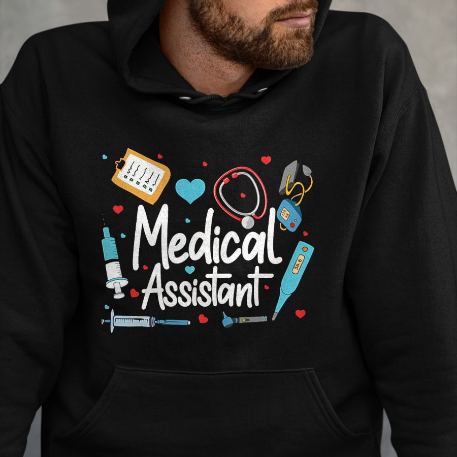Best Doctor Shirt, Funny Doctor UnisexT-Shirt/Hoodie/Sweatshirt HLT00 - Medical Assistant MA CMA Nursing Doctor Assistant Student T-Shirt, Men, Black, Large