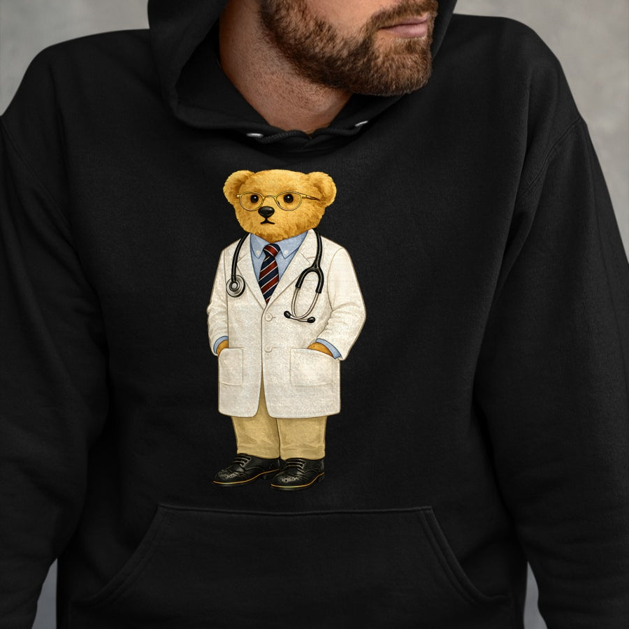 Best Doctor Shirt, Funny Doctor UnisexT-Shirt/Hoodie/Sweatshirt HLT00 - Gift for Doctor Bear with Glasses Teddy T-Shirt