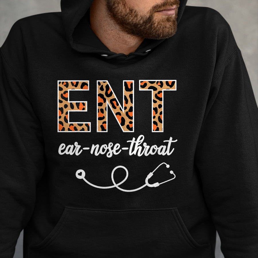 Best Doctor Shirt, Funny Doctor UnisexT-Shirt/Hoodie/Sweatshirt HLT00 - Otolaryngology Otolaryngologist Leopard Ear Nose Throat ENT T-Shirt