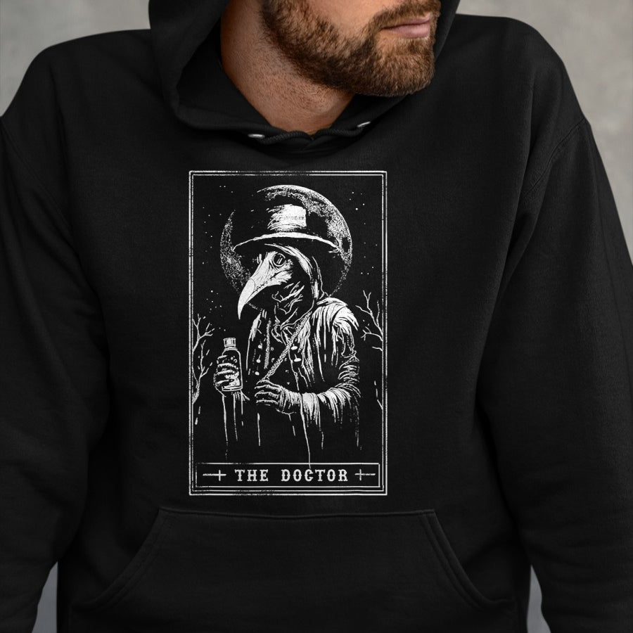 Best Doctor Shirt, Funny Doctor UnisexT-Shirt/Hoodie/Sweatshirt HLT00 - Plague Doctor Tarot Card Shirt Horror Death Occult Satanic T-Shirt