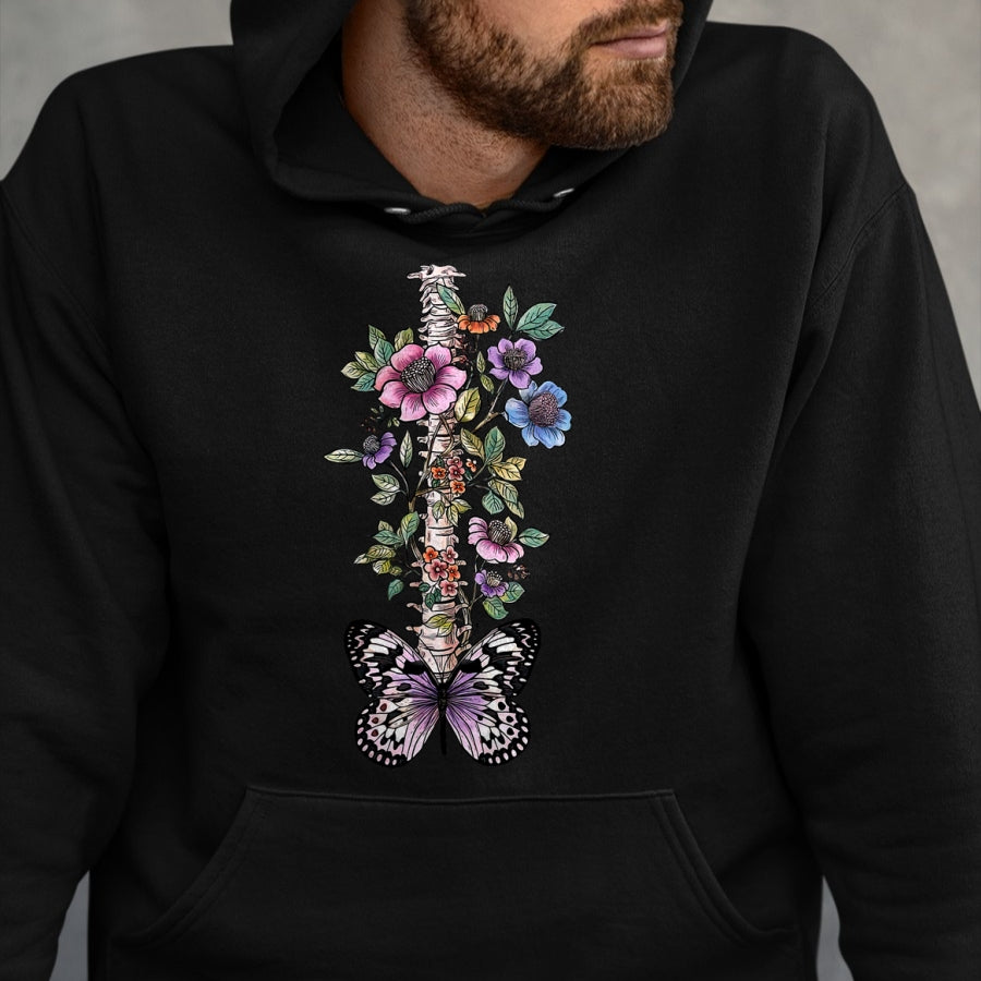 Best Doctor Shirt, Funny Doctor UnisexT-Shirt/Hoodie/Sweatshirt HLT00 - Floral Skeleton Butterfly Spine Chiropractor Chiropractic T-Shirt