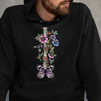 Best Doctor Shirt, Funny Doctor UnisexT-Shirt/Hoodie/Sweatshirt HLT00 - Floral Skeleton Butterfly Spine Chiropractor Chiropractic T-Shirt