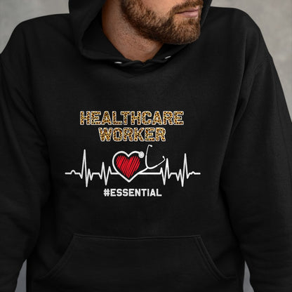 Best Doctor Shirt, Funny Doctor UnisexT-Shirt/Hoodie/Sweatshirt HLT00 - Healthcare Worker Essential Heartbeat Nursing Leopard T-Shirt