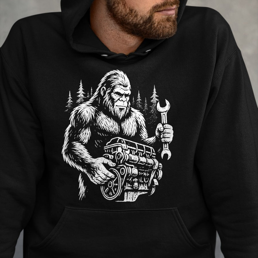 Best Mechanic Life Shirt, Funny Mechanic UnisexT-Shirt/Hoodie/Sweatshirt HLT00 - Funny Mechanic Bigfoot Sasquatch Engine Car Repair T-Shirt (1)