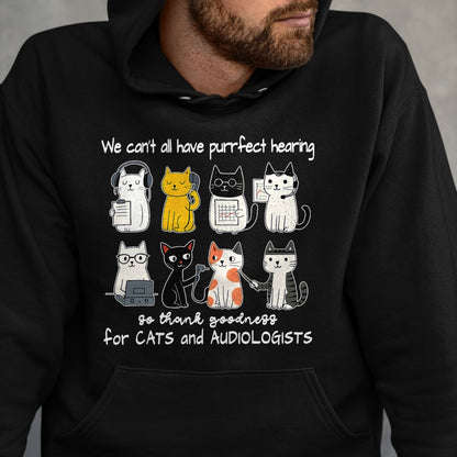 Best Doctor Shirt, Funny Doctor UnisexT-Shirt/Hoodie/Sweatshirt HLT00 - Cute Cat Audiology Ear Dr Audiologist Vestibular Therapist T-Shirt