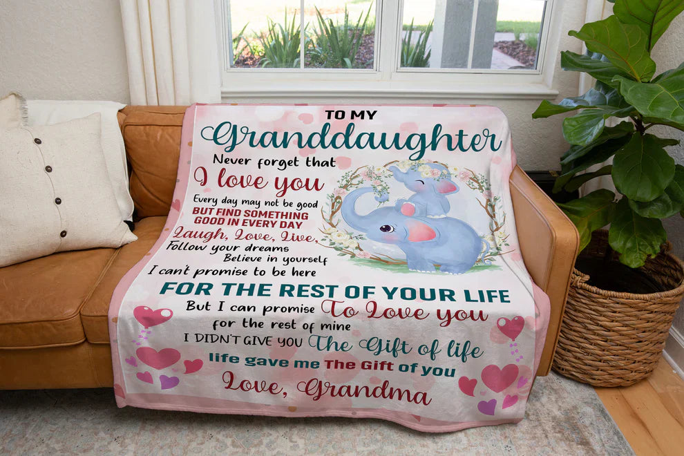 Special Gift For Your Granddaughter Blanket - From Grandma (SKUB12-86)