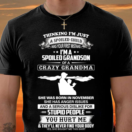 Spoiled by Grandma Shirt November Edition - From Grandma to Grandson TRNN11 (SKU-GMS2-11)