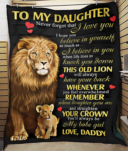 Gift For Daughter From Dad - Lion Blanket (SKUB09-108)