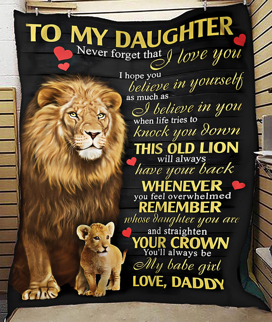 Gift For Daughter From Dad - Lion Blanket (SKUB09-108)