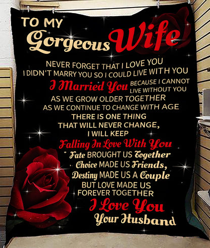 Special For Beautiful Wife Gift Blanket - From Husband (SKU2602-02)