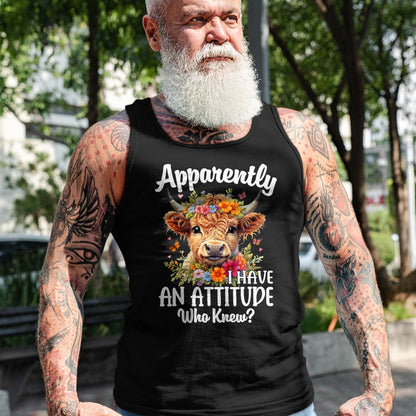 Best Farmer Life Shirt, Funny Farmer UnisexT-Shirt/Hoodie/Sweatshirt HLT00 - Apparently I Have an Attitude Who Knew Highland Cow Print T-Shirt