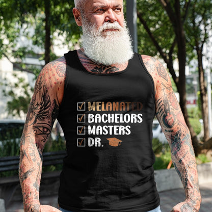 Best Doctor Shirt, Funny Doctor UnisexT-Shirt/Hoodie/Sweatshirt HLT00 - MELANATED Bachelors Masters DR. Doctor Graduation T-Shirt, Men, Black, 3X-Large