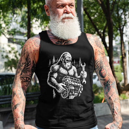 Best Mechanic Life Shirt, Funny Mechanic UnisexT-Shirt/Hoodie/Sweatshirt HLT00 - Funny Mechanic Bigfoot Sasquatch Engine Car Repair T-Shirt (1)